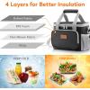 imageLifewit Large Lunch Bag Insulated Lunch Box Soft Cooler Cooling Tote for Adult Men Women Gray 24Can 15LGray  Black