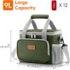 imageLifewit Large Lunch Bag Insulated Lunch Box Soft Cooler Cooling Tote for Adult Men Women Gray 24Can 15LGray  Green