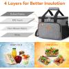 imageLifewit Large Lunch Bag Insulated Lunch Box Soft Cooler Cooling Tote for Adult Men Women Gray 24Can 15LGray