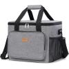 imageLifewit Large Lunch Bag Insulated Lunch Box Soft Cooler Cooling Tote for Adult Men Women Gray 24Can 15LGray