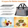 imageLifewit Large Lunch Bag Insulated Lunch Box Soft Cooler Cooling Tote for Adult Men Women Gray 24Can 15LGray