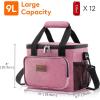 imageLifewit Large Lunch Bag Insulated Lunch Box Soft Cooler Cooling Tote for Adult Men Women Gray 24Can 15LPink