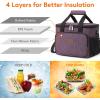 imageLifewit Large Lunch Bag Insulated Lunch Box Soft Cooler Cooling Tote for Adult Men Women Gray 24Can 15LPurple