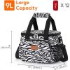 imageLifewit Large Lunch Bag Insulated Lunch Box Soft Cooler Cooling Tote for Adult Men Women Gray 24Can 15LZebra Stripes