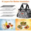 imageLifewit Large Lunch Bag Insulated Lunch Box Soft Cooler Cooling Tote for Adult Men Women Gray 24Can 15LZebra Stripes