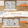 imageLifewit Large Silverware Drawer Organizer Expandable From 21 to 36 Inches BPA Free Plastic Utensil Tray for Kitchen Adjustable Flatware and Cutlery Holder for Spoons Forks Knives BlackWhite