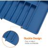 imageLifewit Large Silverware Drawer Organizer Expandable Utensil Tray for Kitchen BPA Free Flatware and Cutlery Holder Adjustable Plastic Storage for Spoons Forks Knives Large BlackDark Blue