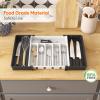imageLifewit Large Silverware Drawer Organizer Expandable Utensil Tray for Kitchen BPA Free Flatware and Cutlery Holder Adjustable Plastic Storage for Spoons Forks Knives Large BlackWhiteblack