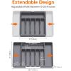 imageLifewit Large Silverware Drawer Organizer Expandable Utensil Tray for Kitchen BPA Free Flatware and Cutlery Holder Adjustable Plastic Storage for Spoons Forks Knives Large BlackDark Gray