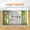 imageLifewit Large Silverware Drawer Organizer Expandable Utensil Tray for Kitchen BPA Free Flatware and Cutlery Holder Adjustable Plastic Storage for Spoons Forks Knives Large BlackGreenWhite