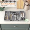 imageLifewit Large Silverware Drawer Organizer Expandable Utensil Tray for Kitchen BPA Free Flatware and Cutlery Holder Adjustable Plastic Storage for Spoons Forks Knives Large BlackGray
