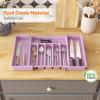 imageLifewit Large Silverware Drawer Organizer Expandable Utensil Tray for Kitchen BPA Free Flatware and Cutlery Holder Adjustable Plastic Storage for Spoons Forks Knives Large BlackPurple