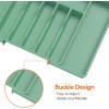 imageLifewit Large Silverware Drawer Organizer Expandable Utensil Tray for Kitchen BPA Free Flatware and Cutlery Holder Adjustable Plastic Storage for Spoons Forks Knives Large BlackGreen
