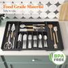 imageLifewit Large Silverware Drawer Organizer Expandable Utensil Tray for Kitchen BPA Free Flatware and Cutlery Holder Adjustable Plastic Storage for Spoons Forks Knives Large BlackBlack