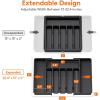 imageLifewit Large Silverware Drawer Organizer Expandable Utensil Tray for Kitchen BPA Free Flatware and Cutlery Holder Adjustable Plastic Storage for Spoons Forks Knives Large BlackBlack