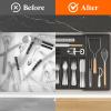 imageLifewit Large Silverware Drawer Organizer Expandable Utensil Tray for Kitchen BPA Free Flatware and Cutlery Holder Adjustable Plastic Storage for Spoons Forks Knives Large BlackBlack