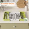 imageLifewit Large Silverware Drawer Organizer Expandable Utensil Tray for Kitchen BPA Free Flatware and Cutlery Holder Adjustable Plastic Storage for Spoons Forks Knives Large BlackGreenWhite