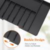 imageLifewit Large Silverware Drawer Organizer Expandable Utensil Tray for Kitchen BPA Free Flatware and Cutlery Holder Adjustable Plastic Storage for Spoons Forks Knives Large BlackBlack