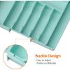 imageLifewit Large Silverware Drawer Organizer Expandable Utensil Tray for Kitchen BPA Free Flatware and Cutlery Holder Adjustable Plastic Storage for Spoons Forks Knives Large BlackTurquoise