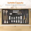 imageLifewit Large Silverware Drawer Organizer Expandable Utensil Tray for Kitchen BPA Free Flatware and Cutlery Holder Adjustable Plastic Storage for Spoons Forks Knives Large BlackBlack
