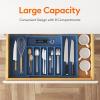 imageLifewit Large Silverware Drawer Organizer Expandable Utensil Tray for Kitchen BPA Free Flatware and Cutlery Holder Adjustable Plastic Storage for Spoons Forks Knives Large BlackDark Blue