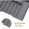 imageLifewit Large Silverware Drawer Organizer Expandable Utensil Tray for Kitchen BPA Free Flatware and Cutlery Holder Adjustable Plastic Storage for Spoons Forks Knives Large BlackDark Gray