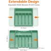 imageLifewit Large Silverware Drawer Organizer Expandable Utensil Tray for Kitchen BPA Free Flatware and Cutlery Holder Adjustable Plastic Storage for Spoons Forks Knives Large BlackGreen