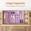 imageLifewit Large Silverware Drawer Organizer Expandable Utensil Tray for Kitchen BPA Free Flatware and Cutlery Holder Adjustable Plastic Storage for Spoons Forks Knives Large BlackPurple