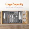 imageLifewit Large Silverware Drawer Organizer Expandable Utensil Tray for Kitchen BPA Free Flatware and Cutlery Holder Adjustable Plastic Storage for Spoons Forks Knives Large BlackGray