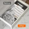 imageLifewit Large Silverware Drawer Organizer Expandable Utensil Tray for Kitchen BPA Free Flatware and Cutlery Holder Adjustable Plastic Storage for Spoons Forks Knives Large BlackWhiteblack