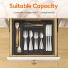 imageLifewit Large Silverware Drawer Organizer Expandable Utensil Tray for Kitchen BPA Free Flatware and Cutlery Holder Adjustable Plastic Storage for Spoons Forks Knives Large BlackBlack
