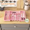 imageLifewit Large Silverware Drawer Organizer Expandable Utensil Tray for Kitchen BPA Free Flatware and Cutlery Holder Adjustable Plastic Storage for Spoons Forks Knives Large BlackPink