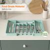 imageLifewit Large Silverware Drawer Organizer Expandable Utensil Tray for Kitchen BPA Free Flatware and Cutlery Holder Adjustable Plastic Storage for Spoons Forks Knives Large BlackTurquoise