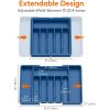 imageLifewit Large Silverware Drawer Organizer Expandable Utensil Tray for Kitchen BPA Free Flatware and Cutlery Holder Adjustable Plastic Storage for Spoons Forks Knives Large BlackDark Blue