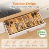 imageLifewit Large Utensil Organizer for Kitchen Drawer Expandable 214 to 36 Inches Wide Adjustable Cooking Silverware Tray Bamboo Cutlery Flatware Holder Spatula Tool Gadget Storage Divider NaturalNatural
