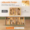 imageLifewit Large Utensil Organizer for Kitchen Drawer Expandable 214 to 36 Inches Wide Adjustable Cooking Silverware Tray Bamboo Cutlery Flatware Holder Spatula Tool Gadget Storage Divider NaturalNatural