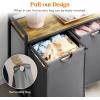 imageLifewit Laundry Hamper 4 Section 168L Pull out Laundry Clothes Basket Organizer with Large Top Shelf and 4 Removable Bags and Handles for Laundry Room Bedroom Bathroom Black with ShelvesGray