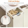 imageLifewit Laundry Hamper 4 Section 168L Pull out Laundry Clothes Basket Organizer with Large Top Shelf and 4 Removable Bags and Handles for Laundry Room Bedroom Bathroom Black with ShelvesWhite
