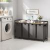 imageLifewit Laundry Hamper 4 Section 168L Pull out Laundry Clothes Basket Organizer with Large Top Shelf and 4 Removable Bags and Handles for Laundry Room Bedroom Bathroom Black with ShelvesGray