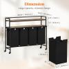 imageLifewit Laundry Hamper 4 Section 168L Pull out Laundry Clothes Basket Organizer with Large Top Shelf and 4 Removable Bags and Handles for Laundry Room Bedroom Bathroom Black with ShelvesBlack