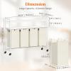 imageLifewit Laundry Hamper 4 Section 168L Pull out Laundry Clothes Basket Organizer with Large Top Shelf and 4 Removable Bags and Handles for Laundry Room Bedroom Bathroom Black with ShelvesWhite