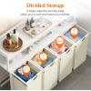 imageLifewit Laundry Hamper 4 Section 168L Pull out Laundry Clothes Basket Organizer with Large Top Shelf and 4 Removable Bags and Handles for Laundry Room Bedroom Bathroom Black with ShelvesWhite