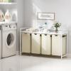 imageLifewit Laundry Hamper 4 Section 168L Pull out Laundry Clothes Basket Organizer with Large Top Shelf and 4 Removable Bags and Handles for Laundry Room Bedroom Bathroom Black with ShelvesWhite