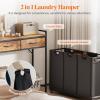 imageLifewit Laundry hamper 3 Section Large Rolling Laundry Sorter with Shelf ampamp 2 Drawers PullOut Laundry Basket Organizer with Wheels and Removable Bag for Laundry Room Bathroom Rustic Brown and BlackRustic Brown