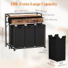 imageLifewit Laundry hamper 3 Section Large Rolling Laundry Sorter with Shelf ampamp 2 Drawers PullOut Laundry Basket Organizer with Wheels and Removable Bag for Laundry Room Bathroom Rustic Brown and BlackRustic Brown