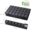 imageLifewit Monthly Pill Organizer 28 Day Pill Box 4 Weeks One Month Pill Cases Large Compartments Medicine Organizer for Vitamins Fish Oils SupplementsBlack