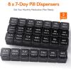 imageLifewit Monthly Pill Organizer 28 Day Pill Box 4 Weeks One Month Pill Cases Large Compartments Medicine Organizer for Vitamins Fish Oils SupplementsBlack