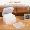 imageLifewit Photo Storage Box 5x7 Photo Case 9 pcs Inner Photo Storage Containers Black Photo Boxes Seed Organizer Craft Storage Box for Cards Pictures Stamps Office Supplies with 1 Sheet Label StickerClear