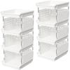 imageLifewit Plastic Stackable Storage Baskets 4 Tier Stacking Bins 138quotD x 118quotW x 283quotH Large Capacity MultiFunctional Containers Shelves for Pantry Playroom Kitchen and Bedroom 1 Pack WhiteWhite