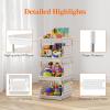 imageLifewit Plastic Stackable Storage Baskets 4 Tier Stacking Bins 138quotD x 118quotW x 283quotH Large Capacity MultiFunctional Containers Shelves for Pantry Playroom Kitchen and Bedroom 1 Pack WhiteWhite